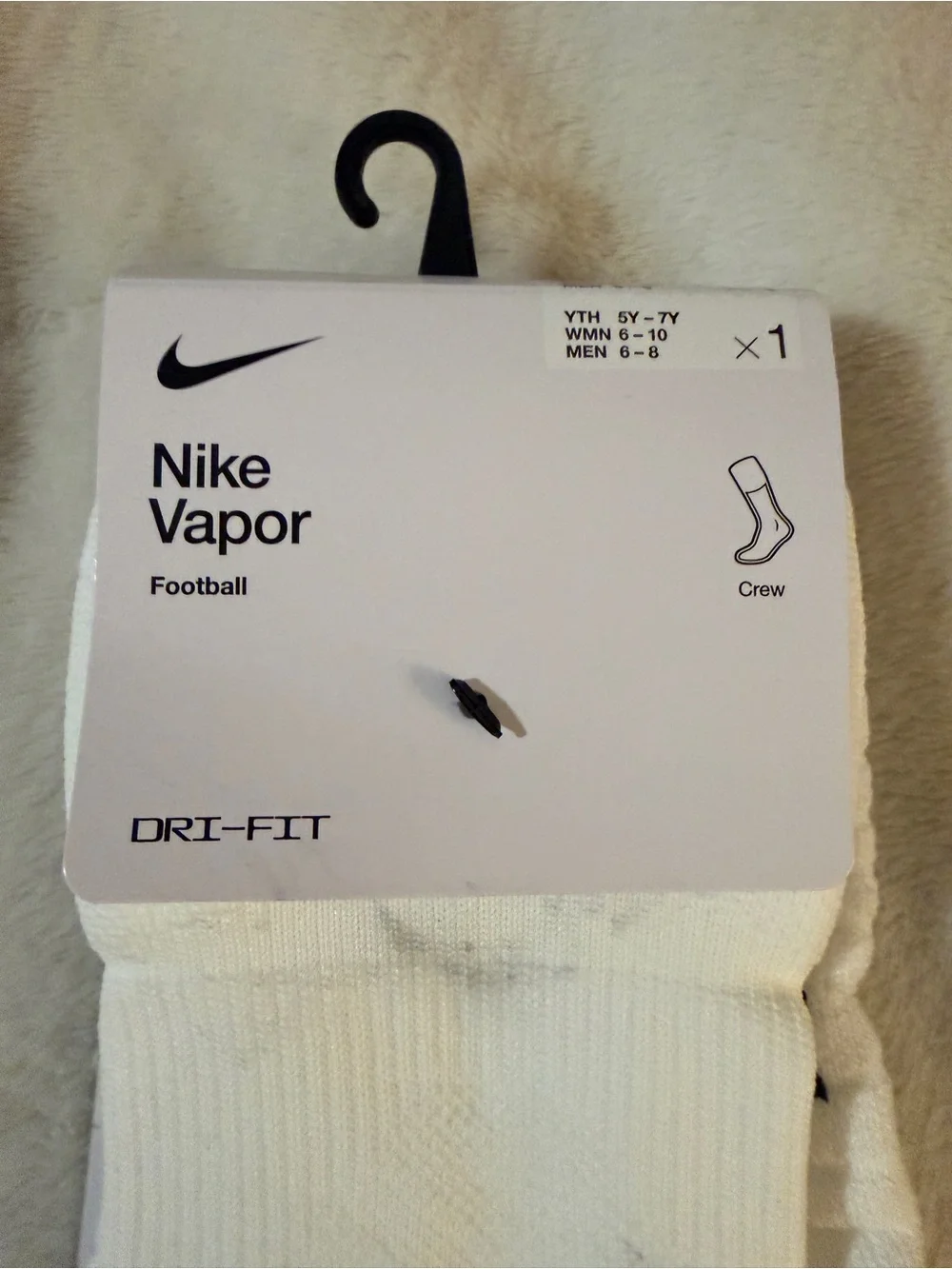 Nike White Crew Athletic Socks - Vapor Dri-FIT